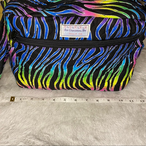 Rainbow Zebra Print Shoulder Purse-100% Durable Cotton - Picture 6 of 8